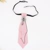 Retro College-Style Gemstone Streamer with Metal Chain - Unisex, No-Tie Design (TS365)