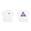 Trendy Brand PALACE Classic Purple Big Triangle LOGO Printed Men's and Women's Loose and Versatile Summer Short-sleeved T-shirt T