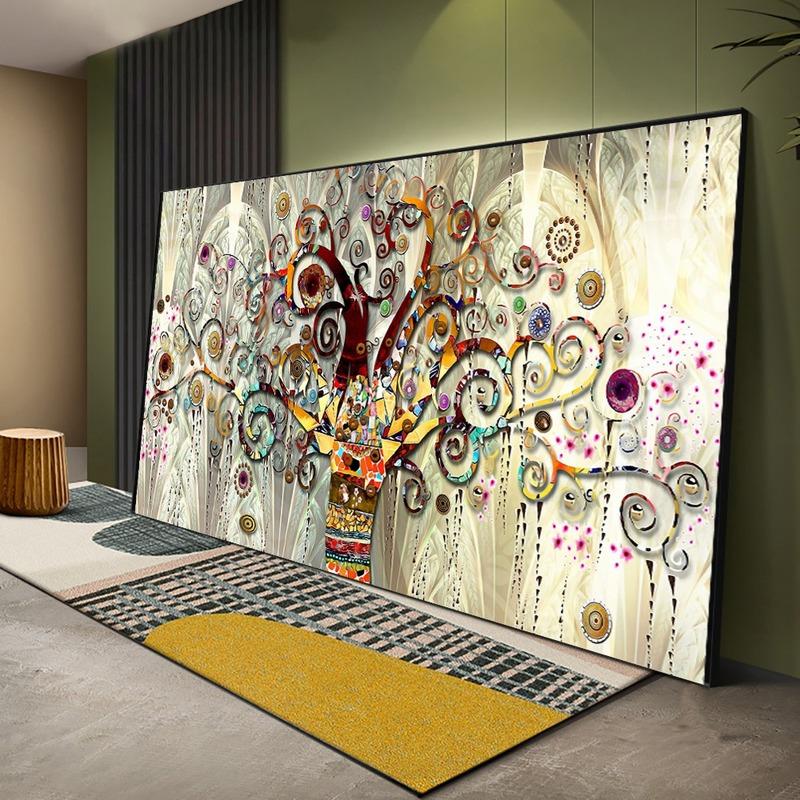 Pintura de flores de paisaje de viento, decoración de arte de la pared, decoración minimalista nórdica, póster, imagen, pintura para decoración del hogar y sala de estar