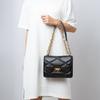 Michael Kors MK Serena Chain Square Metal Buckle Quilted Commuter Leather Envelope Shoulder Bag Crossbody Bag Medium Women Bags Black 35S2GNRL2U-001