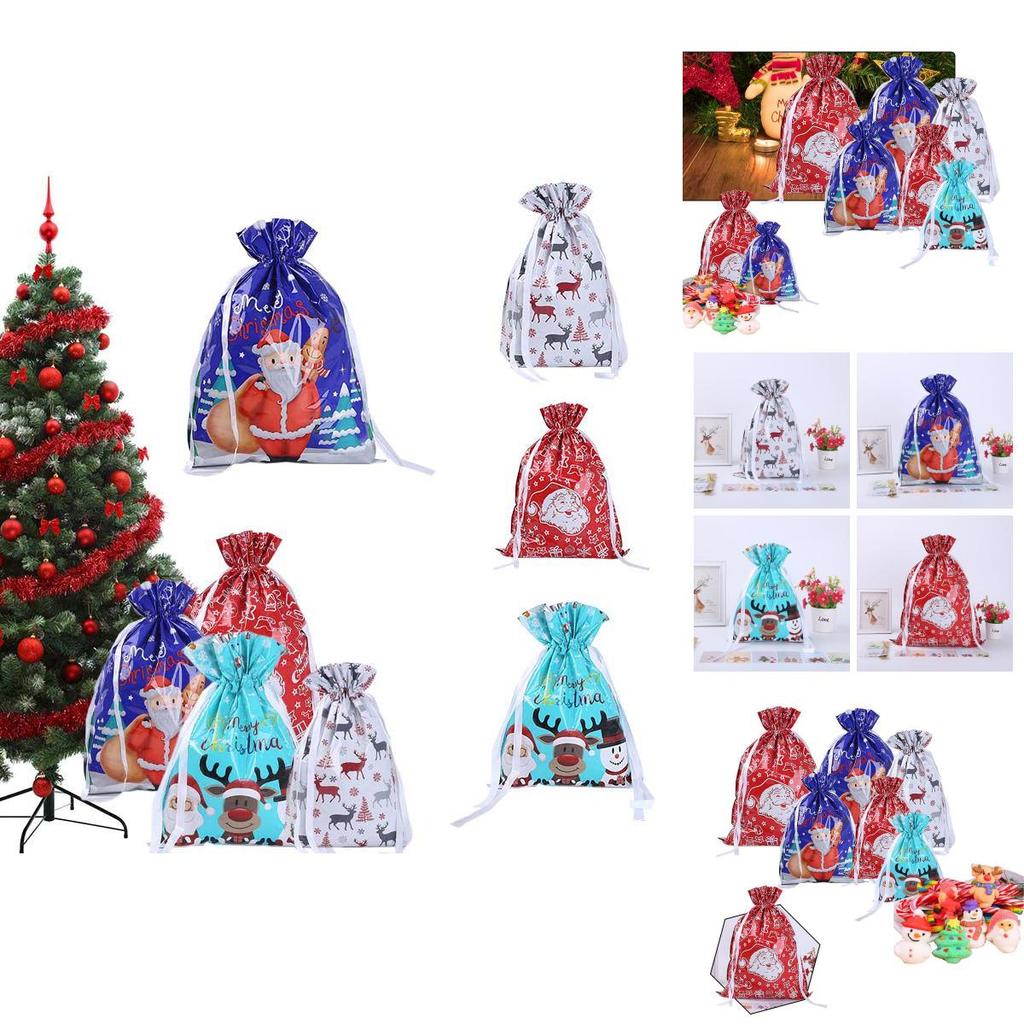 Säcke Weihnachten Groß Wiederverwendbar Kordelzug Umhüllung Geschenk Geschenk Party Weihnachten Taschen