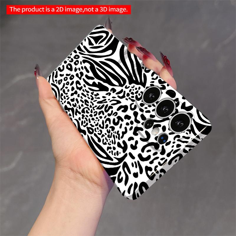 2DFlat Samsung Phone Case Black and White Animal Print Phone Case Applicable To Galaxy S22 S23 S24 S25ULTRA S26 A12 A13 A14 A15 A16