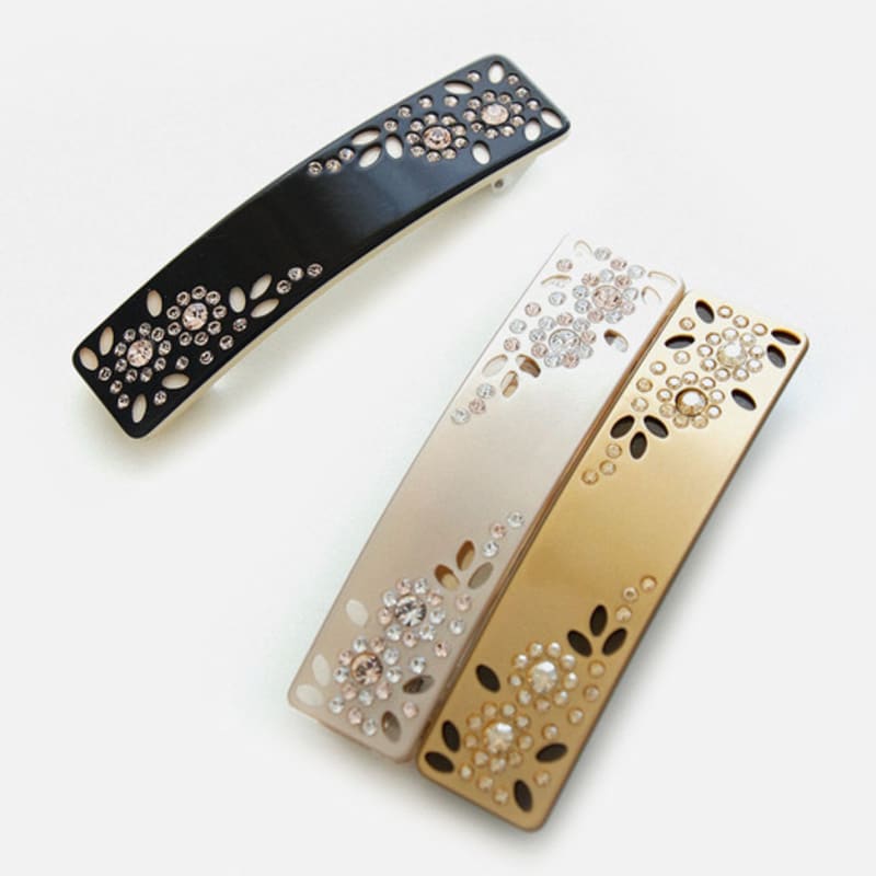 

J.Lauren French Punching Flower Cubic Auto Hair Pin Bh0930 gold