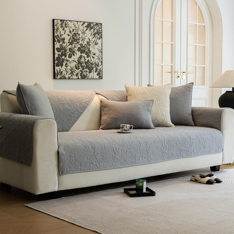 

Новая подушка для дивана Выстиранный чистый хлопок Универсальная для всех сезонов Китайская простая Нескользящая накладка на сиденье Ткань Хлопковая накидка Полотенце Фиксированное 70*70cm