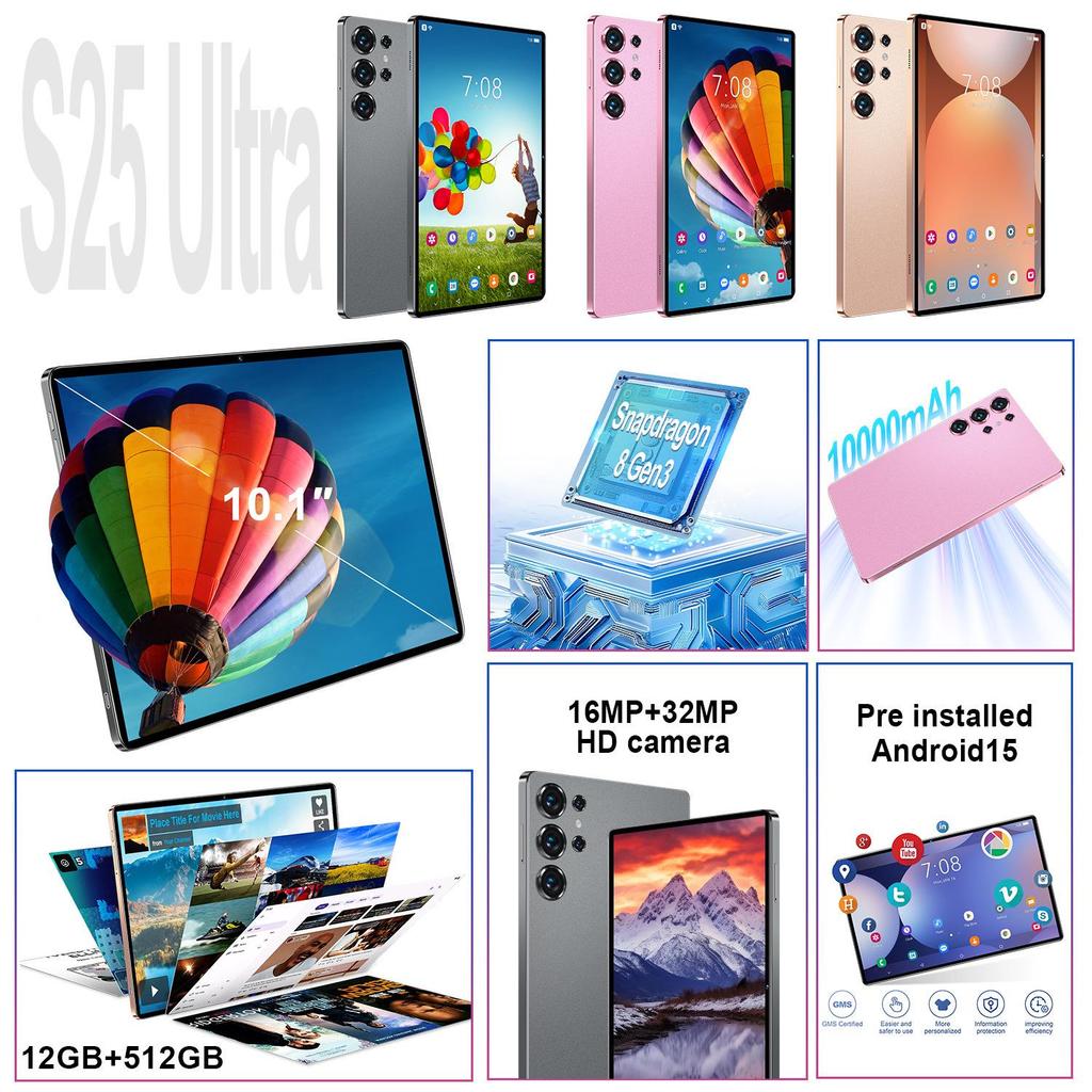 S25 Ultra 5G Tablet with SIM Slot, Google Play Store, Video Call & Photography Support