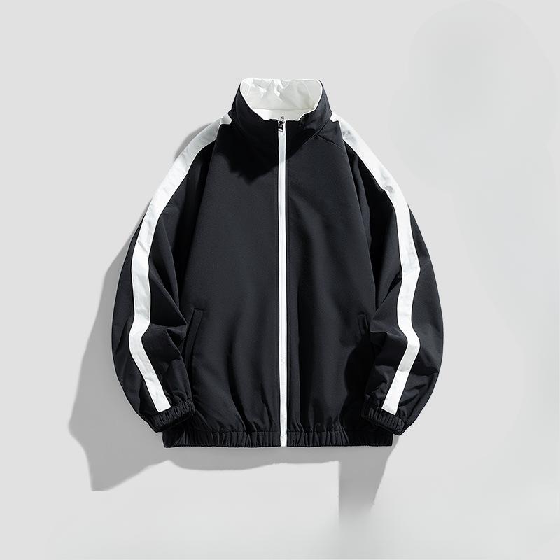 Beidseitige lockere wasserdichte Stehkragen-Frühlings- und Herbstjacke für Paare, vielseitige Oberteile für Männer und Frauen