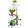 Flower Stand Flower Shelf Made of Metal 4 Tiers Plant Shelf Flower Staircase Flower Stand for Indoor and Outdoor Garden Balcony Black 45 X 24.5 X 80