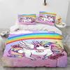 Unicorn Cute Cartoon Comforter Bedding Set,Duvet Cover Bed Set Quilt Cover Pillowcase,Queen Bedding Set For Child Boy Girl Gift
