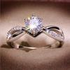 Attractive Silver Color Inlaid with White Zircon Rings Gorgeous  Party Engagement Wedding Rings for Women Jewelry