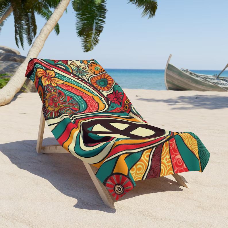 Mexican Bohemian Beach Towel Vibrant Summer Style Beach Towel Microfiber Large Sand Free Quick Dry Towels