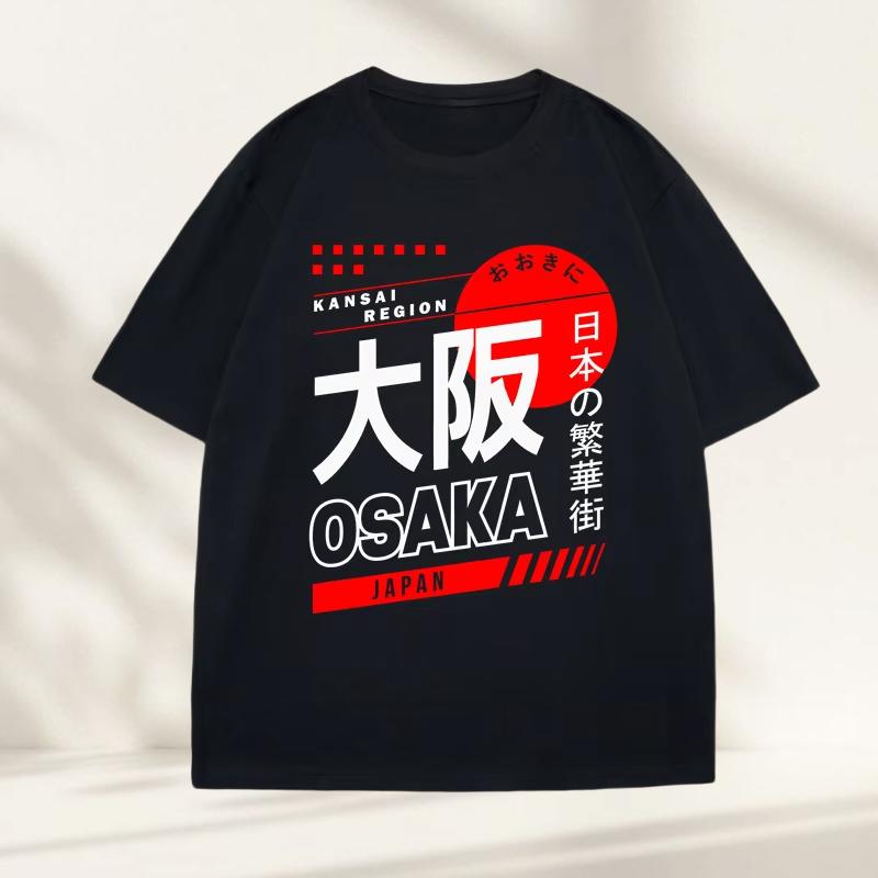 Japanese Style Osaka TShirt Vintage Fashion Street Wear Graphic Cotton Short Sleeve Harajuku Tshirts Women Clothing Top