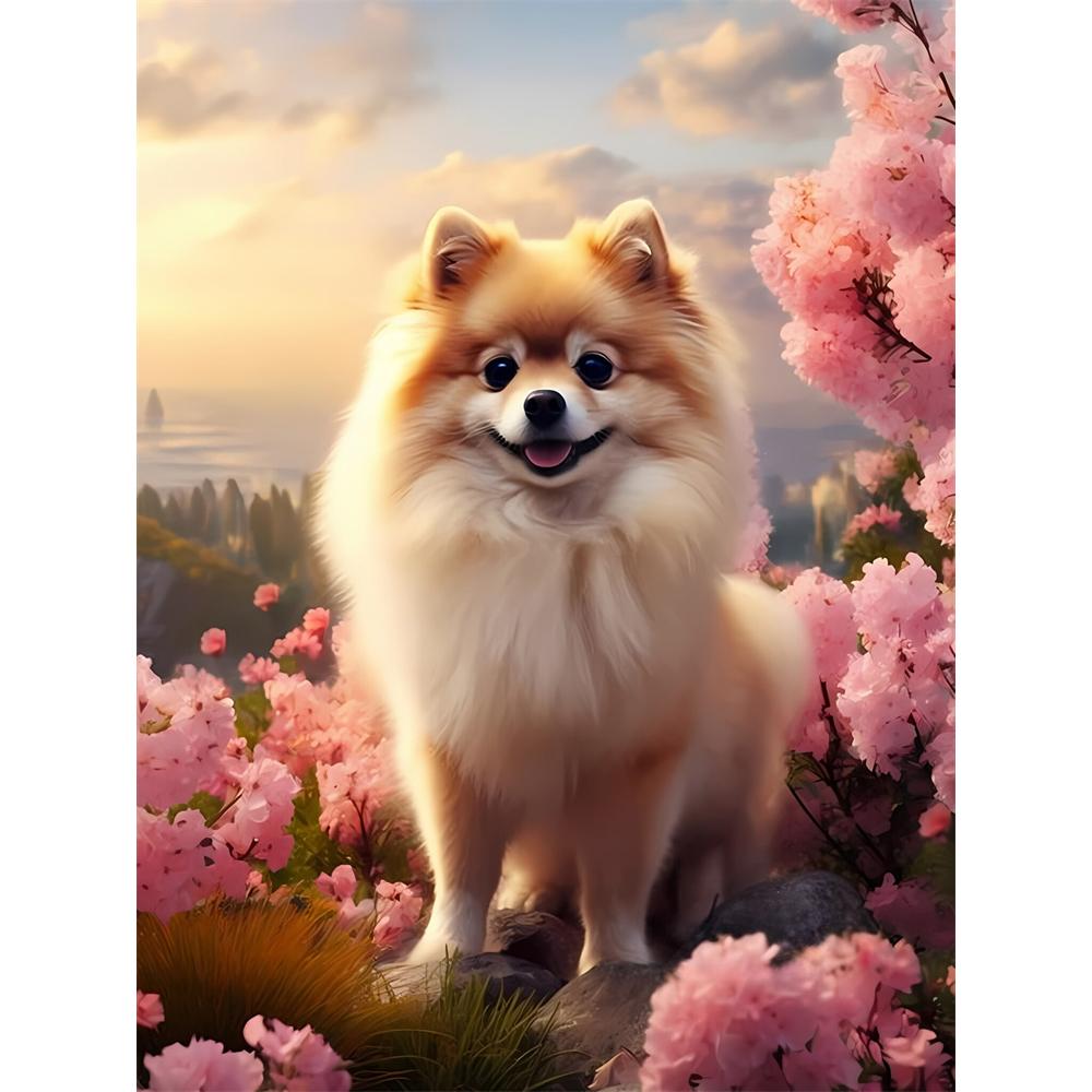 Pomeranian Cartoon Dog Animal Diamond Painting Cross Stitch Kit Pixel Mosaic Embroidery Home Decor 5D DIY Art Drawing Hanging
