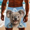 Summer Men's Animal 3D Printed Beach Shorts