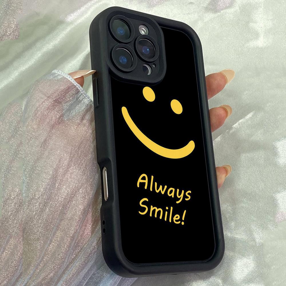 JT13 Always Smile! Phone for for iPhone 17 16 Pro Max Samsung S26 S25 Ultra A17 A16 A26 A06 A07 Xiaomi 15T Redmi Note 14 Pro Plus Soft TPU Case Cover