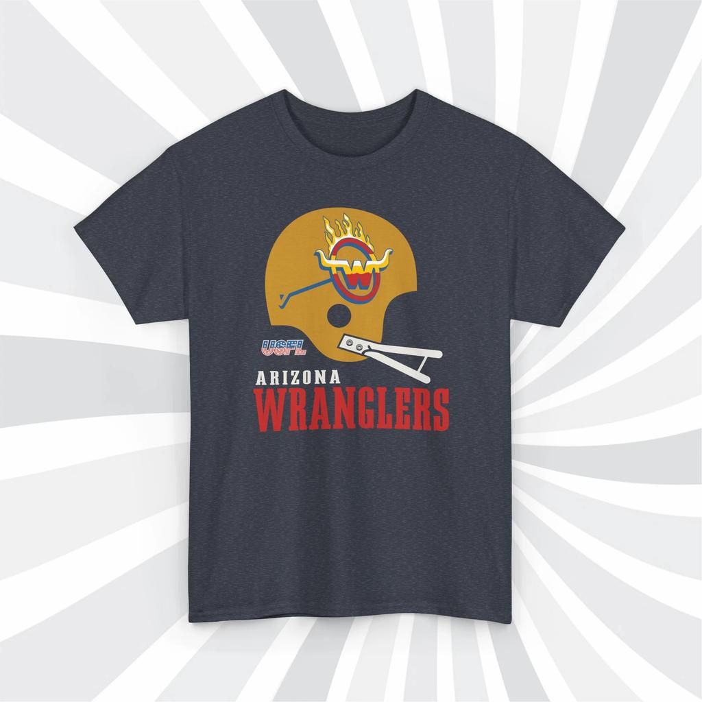 Arizona Wranglers 1983 USFL Vintage Football Navy Heather T shirt - Cardinals