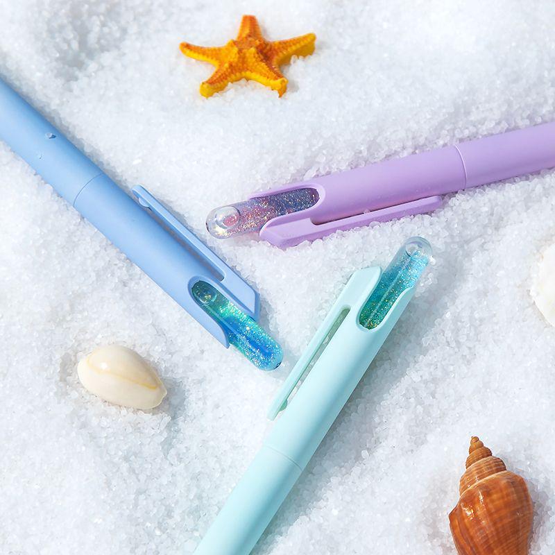 Penna Gel Heshuo 361 con Cappuccio Ribaltabile Gradiente, Bassa Gravità, Doppia Sfera, Asciugatura Rapida, Penna Nera Decompressione