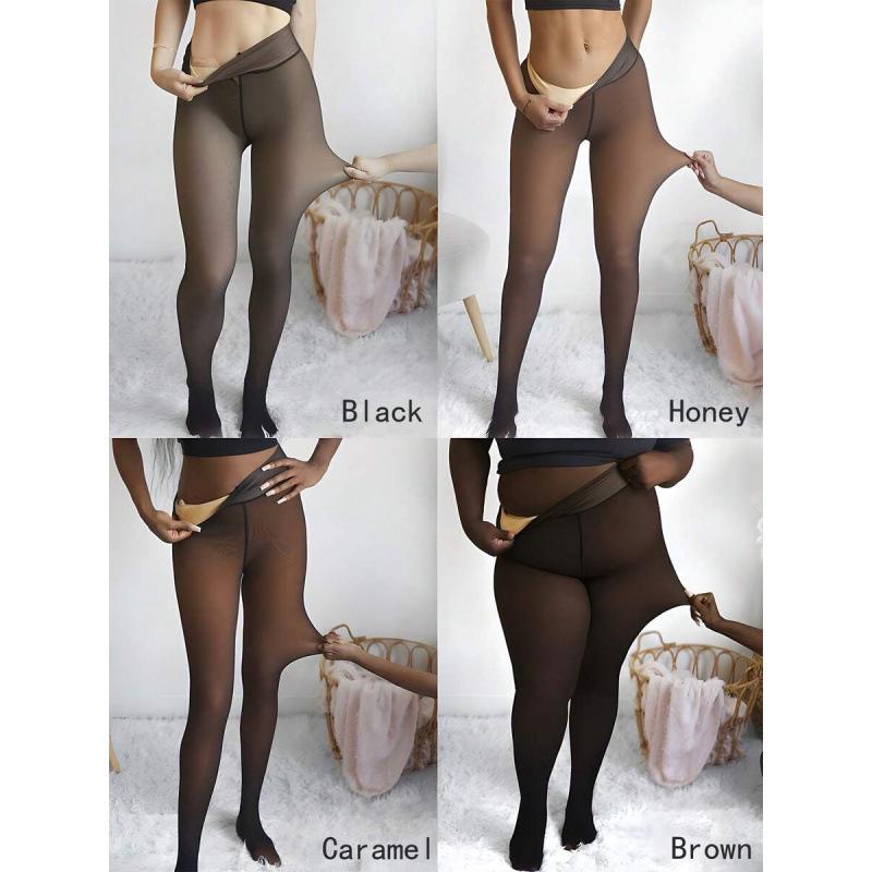 

33368 Plus Size Fleece Pantyhose Dark Brown різнокольоровий