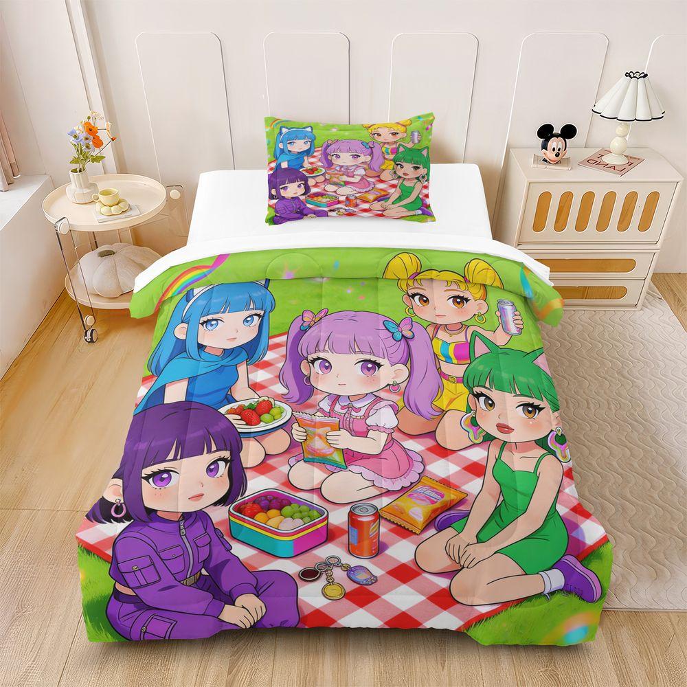 Star Print Comforter Set Bedding Set with Pillowcase Soft Microfiber Digital Printed Quilt for Teen Adult Bedroom Dorm Home Use