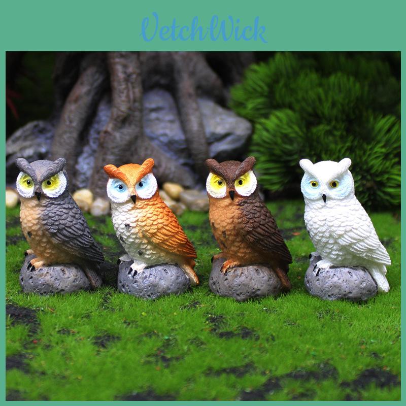 Owl Resin Garden Decor With Realistic Animal Figurines For Home And Gift Use