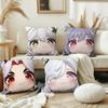 Genshin Impact Face Cute Q-version Game Cushion Cover Pillow Cover Decoration Room Home Sofa Living Office Car Nordic Simplicity