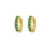 Exquisite Green Zircon Tassel Chain Stainless Steel Hoop Earrings 18K Gold Plated Heart Flower Piercing Earrings Fashion Jewelry