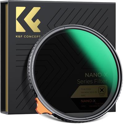 Concept 82mm Variable ND Filter TRUE COLOR Can Eliminate Yellow Cast Coating On Both Sides Optical Glass Water and Oil Repellent and Scratch Resistant