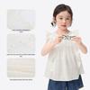 Xiaoyinman Girl's Casual Striped Fly-Sleeve Shirt