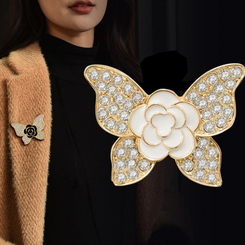Elegant Rhinestone Butterfly Brooch
