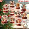 1Set Santa Claus Crystal Ball Series Handmade Wooden Hanging Ornaments - Perfect Holiday Gift Decoration For Home And Garden