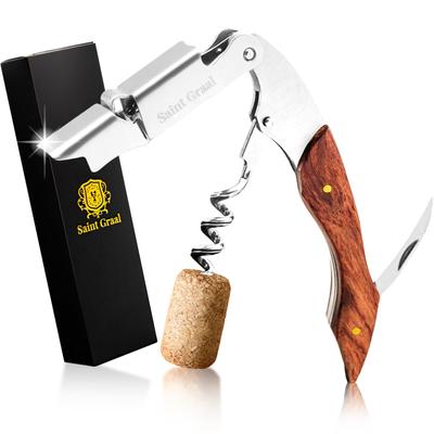 SaintGraal Vinkorkskruv Sommelierkniv Flasköppnare Korkskruv Stilfull Alkohol Födelsedagspresent Dagsgåva [Sommelier Rekommenderad] Fars dag (femton