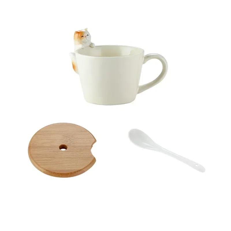 Kreslený Hrnek z Keramiky pro Kočku a Psa – Roztomilý Hrnek na Čaj a Mléko v Evropském Stylu pro Děti nebo Páry