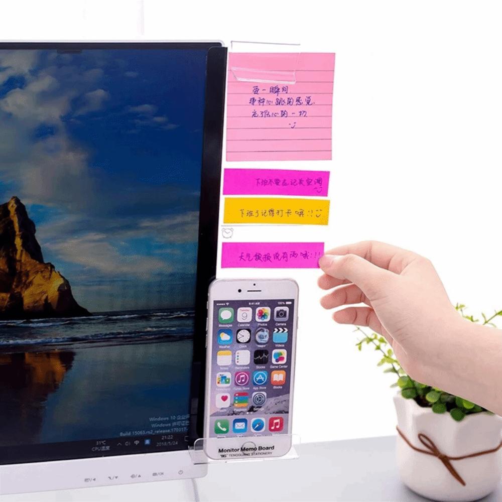 Acrylic Monitor Message Memo Board Sticky Note Display Name Card Phone Holder Name Card Holder