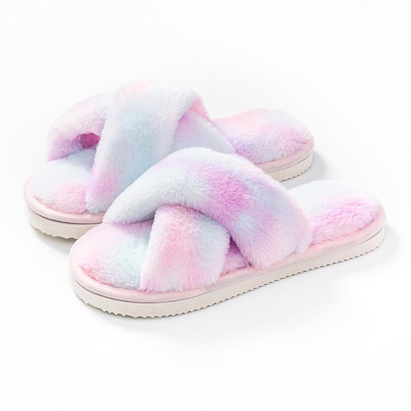 

Женские теплые туфли на шнуровке крест-накрест, шерстяные туфли, хлопковые тапочки 42/43 светло-фиолетовый