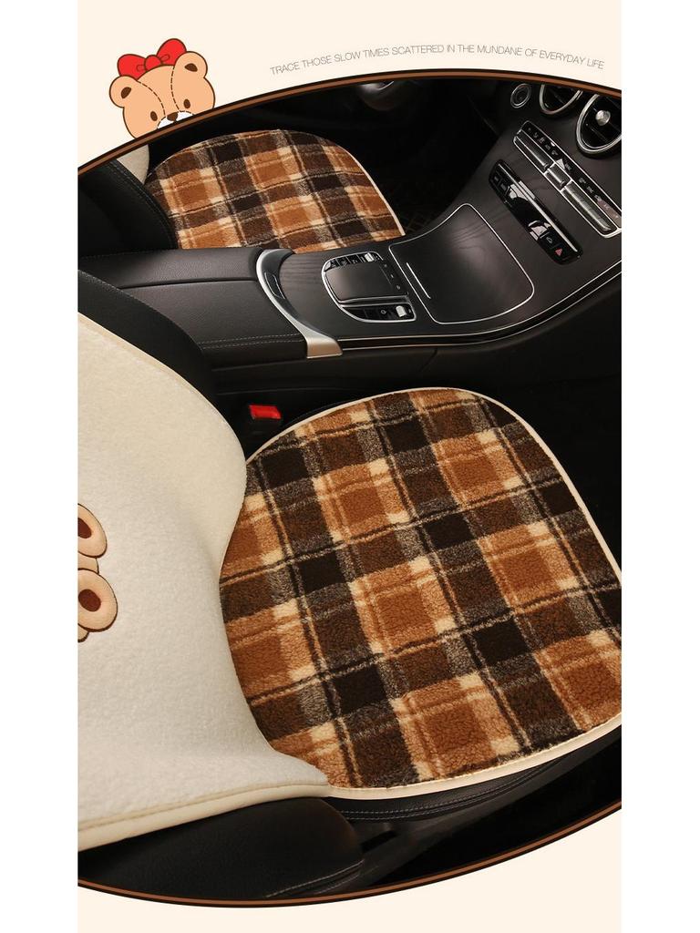 Winter Little Bear Plush Car Seat Cushion for Ford Escape, Mondeo, Focus, Escort