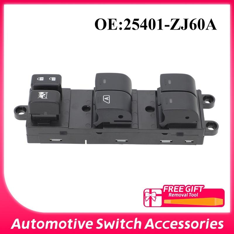 25401-ZJ60A For Nissan Sentra Pathfinder 2008 - 2012 Left Side Double Lock Car Window Lifter Control Switch 25401ZJ60A Part