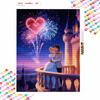 Disney diamond painting set full of diamonds 5D Cinderella Prince romantic castle fireworks home decoration creative handicrafts