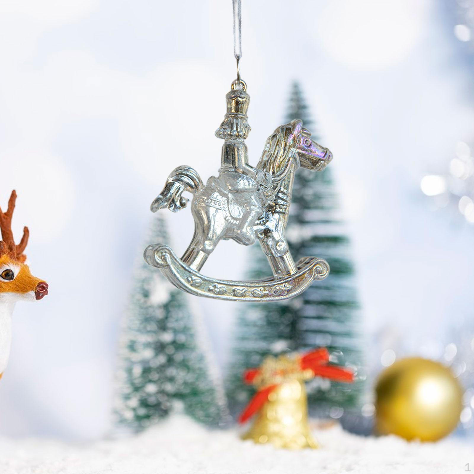 

Рождественские украшения Подвески-шармы Креативные акриловые подвесные украшения Декор для рождественской елки 1 Rocking Horse