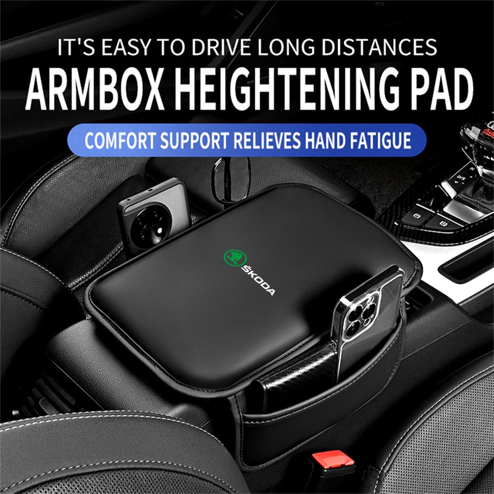 Car Center Console Armrest Pad Storage Bag Cover Accessories For Skoda Rapid Scala Kodiaq Fabia Kamiq Karoq Octavia A5 A7 S VII fxdj44