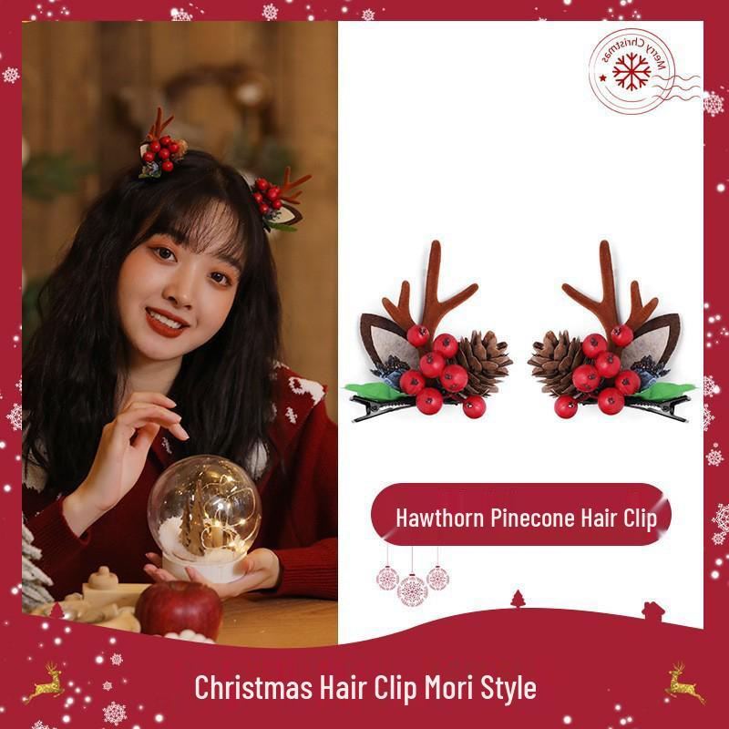 Santa Claus Hair Clips: Adult & Children's Christmas Antler Accessories