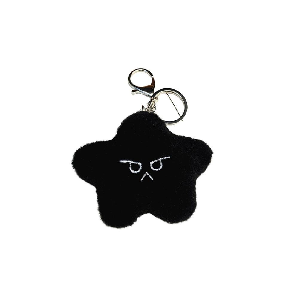 Black Plush Pendant, Keychain, Backpack Ornament, Cute Emoticon Pack, Star Doll