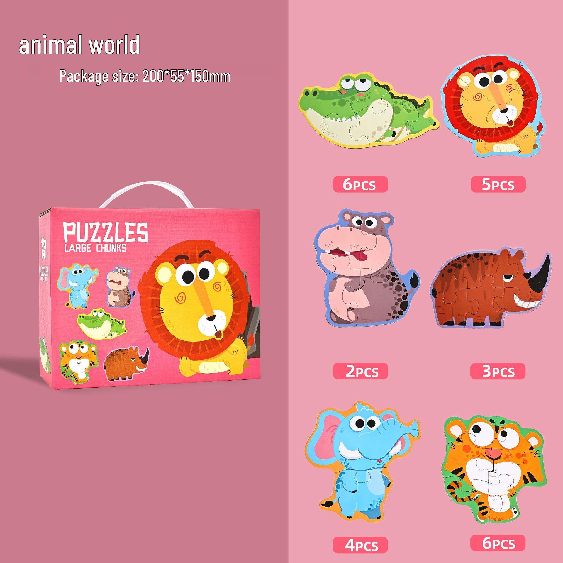 Six-in-One Large Piece Children s Jigsaw Puzzle Gift Set for Ages 3-6 – Early Education Toy