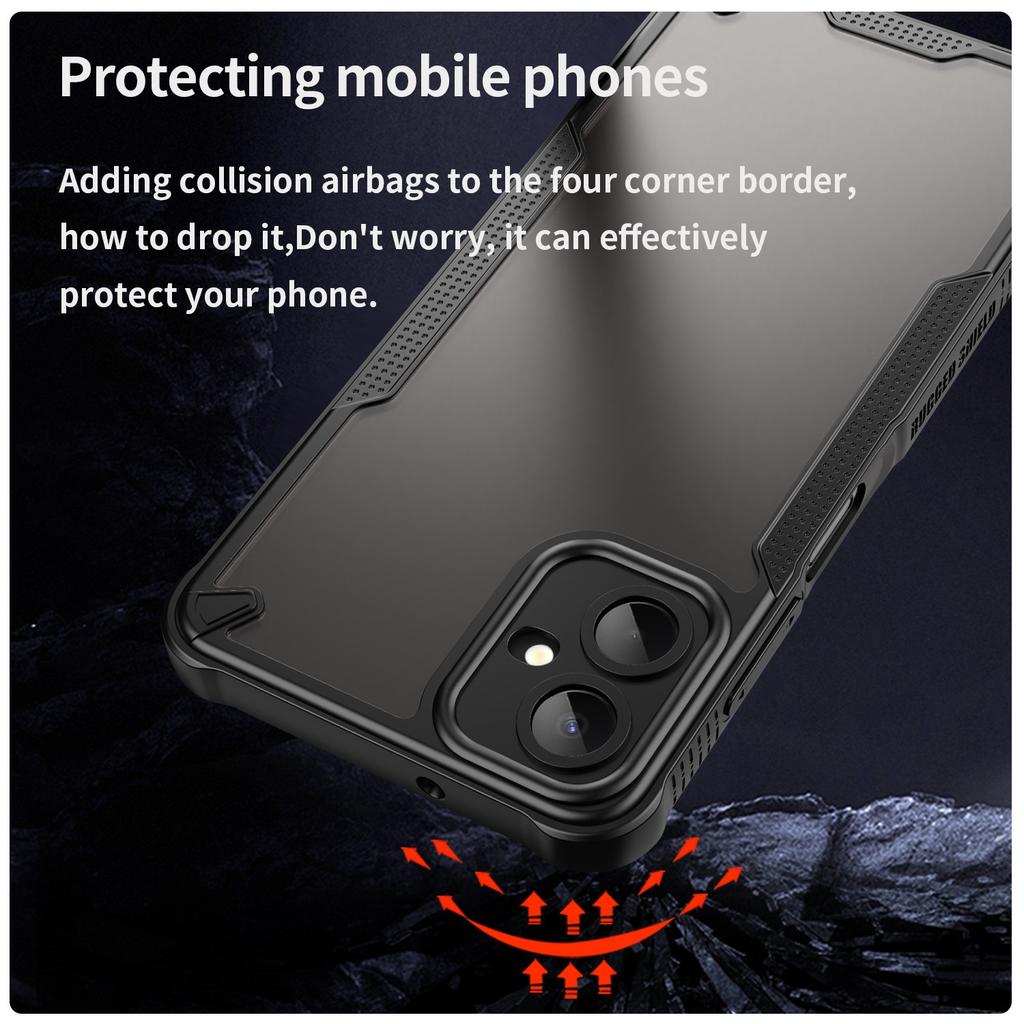 For Samsung Galaxy A06 5G Case WANLONFENG MFFJ Series Anti Drop TPU Phone Back Cover with Screen Film