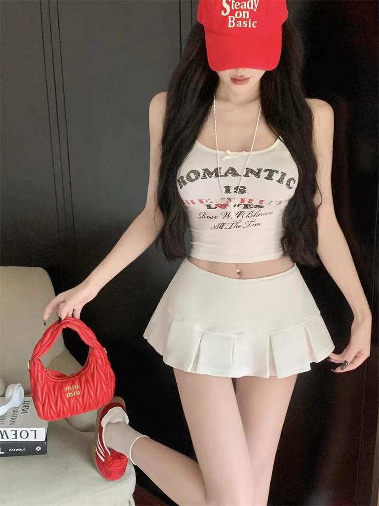 Spring/Summer Women's Trendy Low-Waist Pleated A-Line Skirt - Sexy, Slimming, and Flattering Short Wrap Skirt