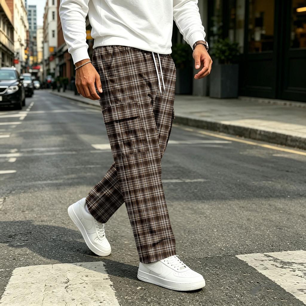 Men's Casual Straight-Leg Drawstring Jogger Pants for Commute and Sports