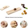 Wooden Seeds Peeler Chestnut Sheller Rolling Cutter with Non-Slip Sandpaper Base Stainless Steel Blade Efficient Safe Kitchen Tool for Fruit Nut