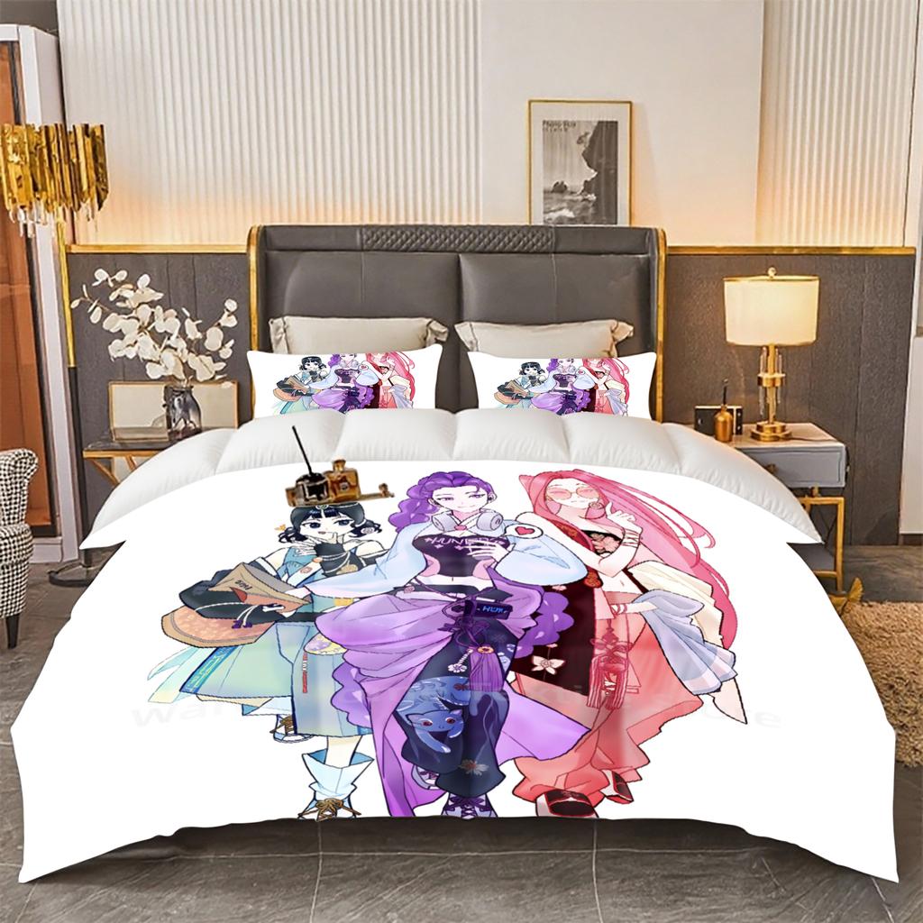KPOP Bedding Set Demon-Hunters Duvet Cover Set Soft Single Twin Double Size Home Decor Birthday Gift For Girls Women Home Decor