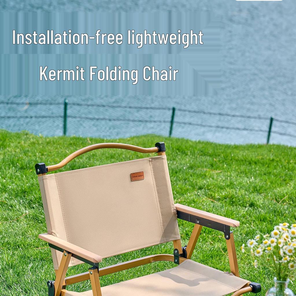 Kermit Outdoor Folding Chair Set: Portable Leisure Fishing & Camping Chair with Table