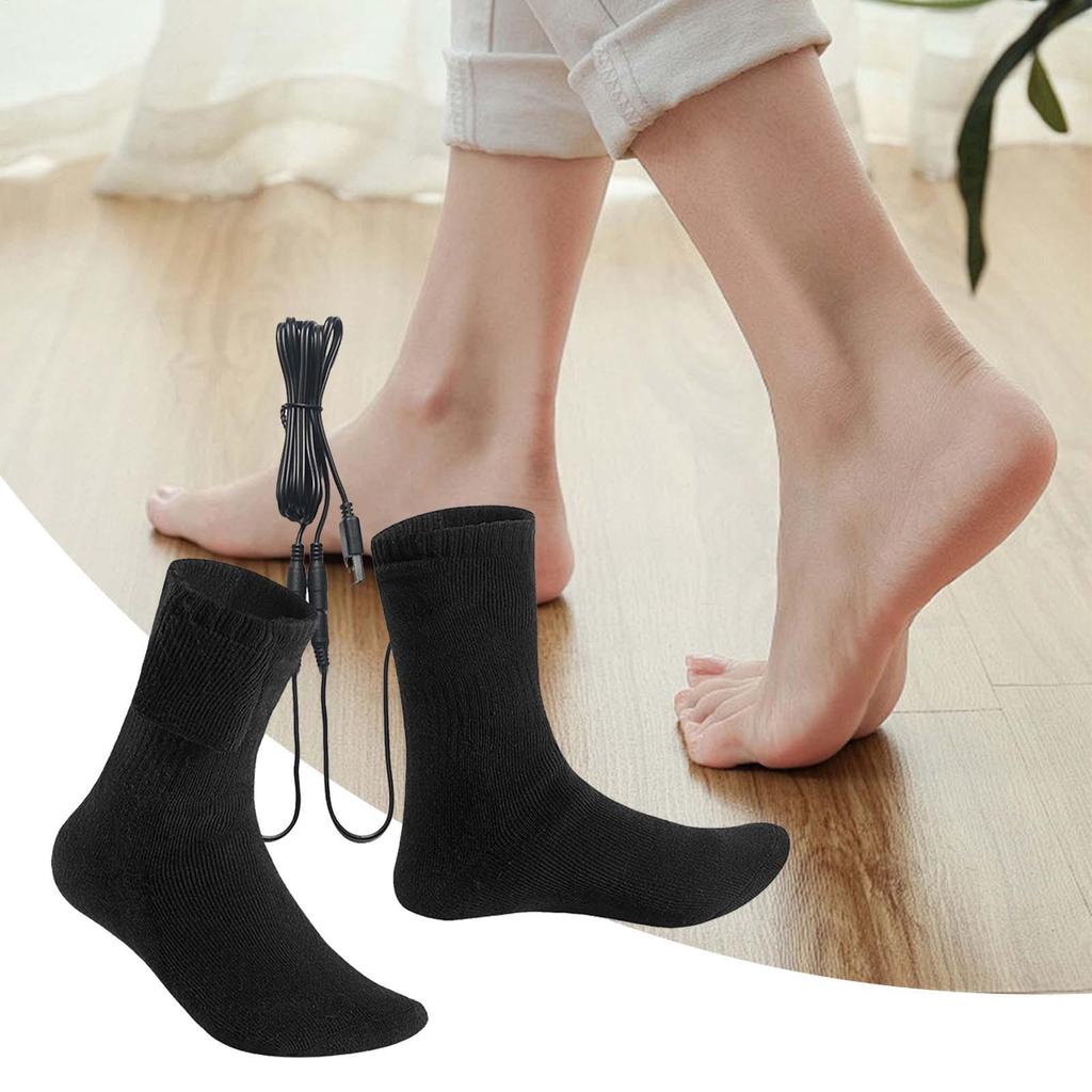 Winter Beheizbare Socken Elektrische Socken für Herren USB Elektrisch Beheizte Socken Warme Baumwollsocken mit Schneller Heizung und Langer Wärme