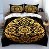 Luxury Golden Pattern Decoration Set Soft Comfortable Duvet Cover Bedding Set Included 1*Duvet Cover & 2*Pillowcases Gift
