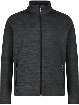 Jacket CMP Men's Jacket Made of Melange Stretch Fleece Performance Fleece (30E9707) Lead Mel/black